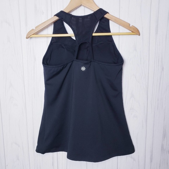 Athleta Spiral Support Active Tank Top Sise S Strappy Racerback Removable Pads - Picture 4 of 10